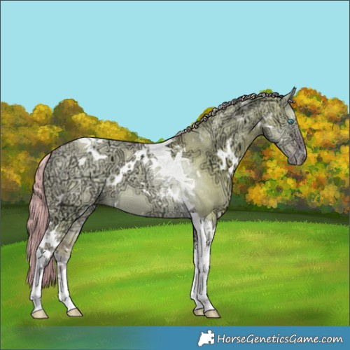 Horse Color:Watercolor White Spotted Smoky Creme Ice Dun Tobiano