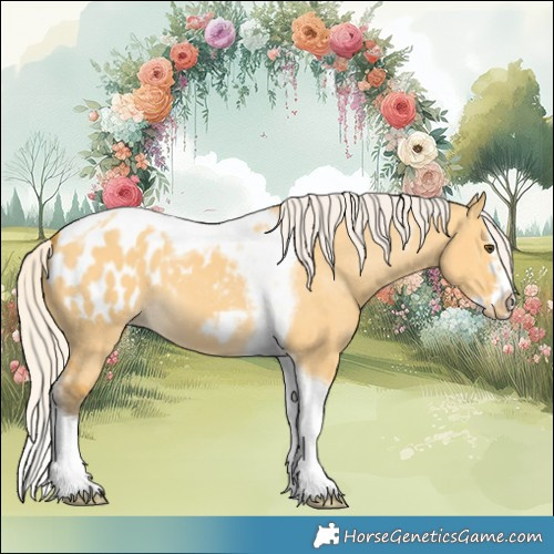 Horse Color:Silver Buckskin Dun Splash Tobiano Frame Blanket Rabicano