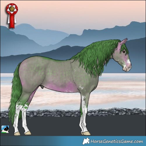 Horse Color:Watercolor Brown Dun Sabino Brindle