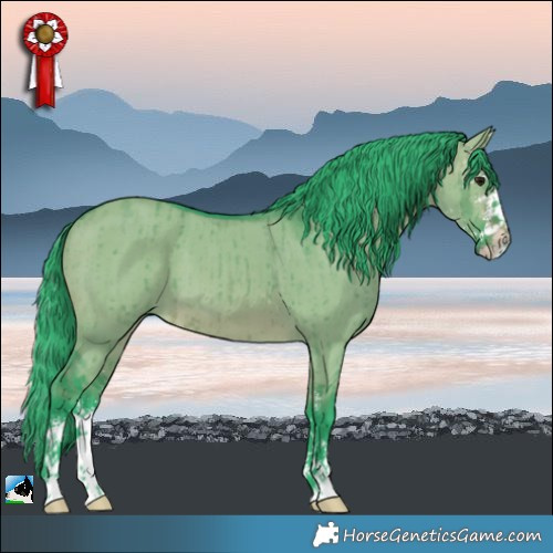 Horse Color:Watercolor Brown Dun Sabino Brindle