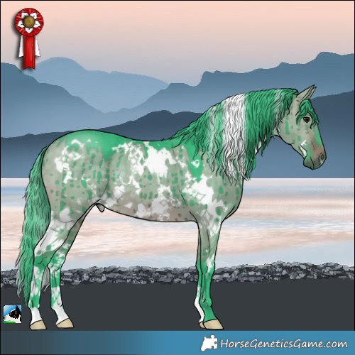Horse Color:Watercolor White Spotted Brown Dun Brindle