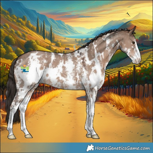 Horse Color:White Spotted Liver Red Dun Sabino Varnish