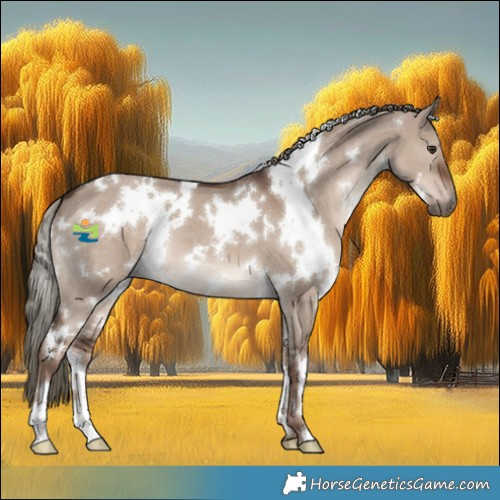 Horse Color:White Spotted Liver Red Dun Mushroom 