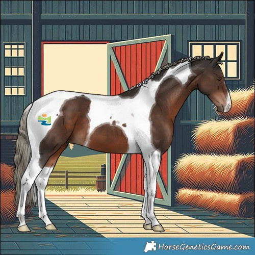 Horse Color:Liver Chestnut Mushroom Tobiano
