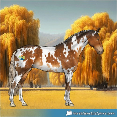Horse Color:White Spotted Chocolate Palomino