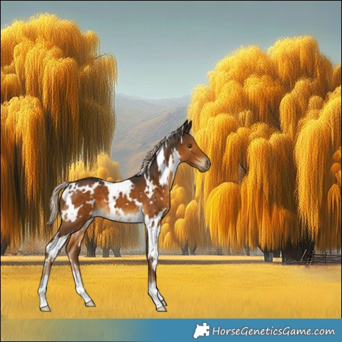 Horse Color:White Spotted Chocolate Palomino