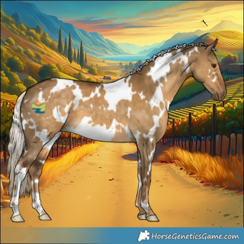 Horse Color:White Spotted Chocolate Palomino Dun 
