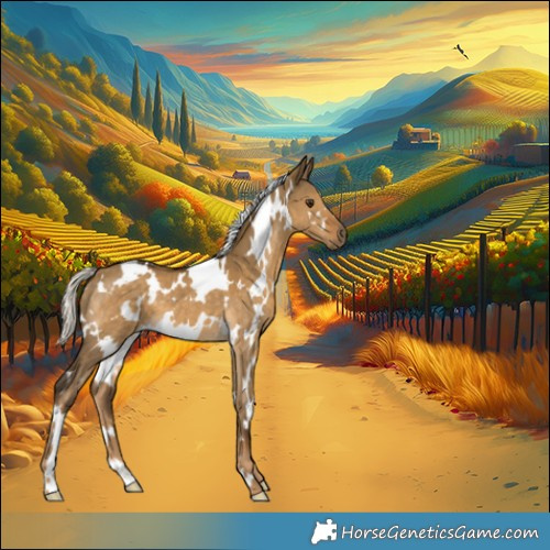 Horse Color:White Spotted Chocolate Palomino Dun