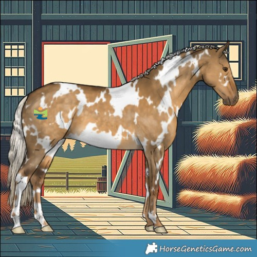 Horse Color:White Spotted Chocolate Palomino Dun 