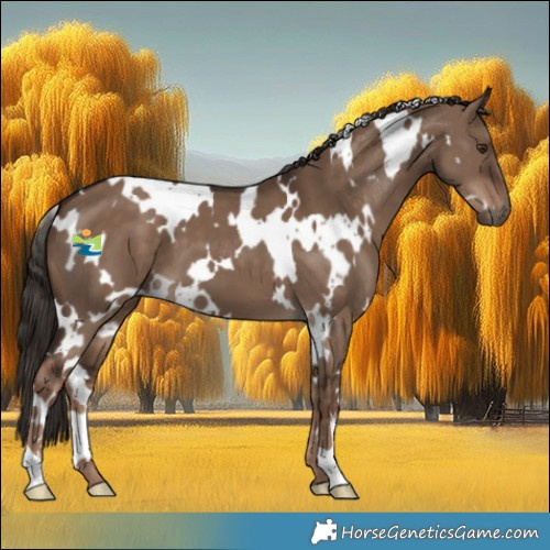 Horse Color:White Spotted Liver Red Dun 