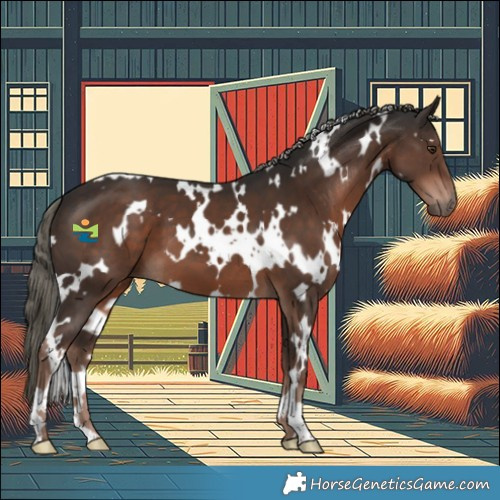 Horse Color:White Spotted Liver Chestnut Mushroom 