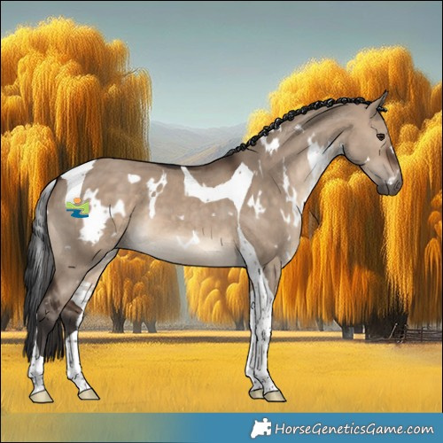 Horse Color:White Spotted Brown Dun Tobiano