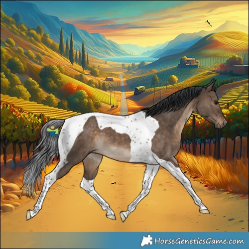 Horse Color:Brown Dun Tobiano