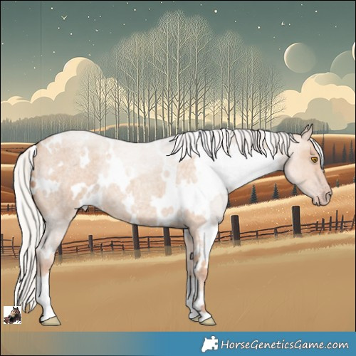 Horse Color:White Spotted Silver Classic Champagne Roan 