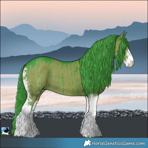 Horse Color:Watercolor Grullo Sabino Brindle 
