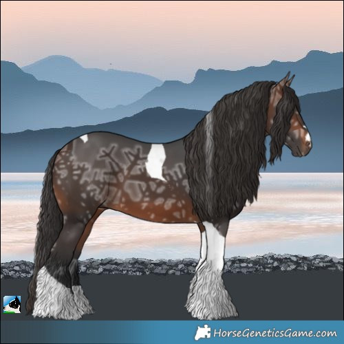 Horse Color:Brown Ice Tobiano 