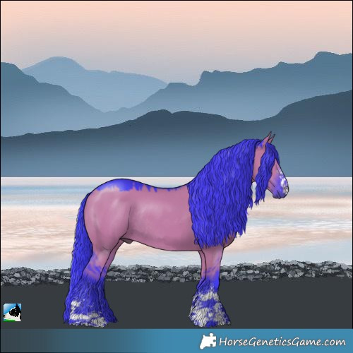 Horse Color:Watercolor Grullo Mushroom Sabino Rabicano