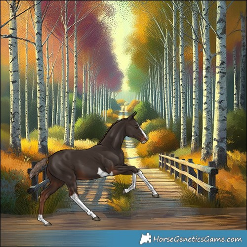 Horse Color:Liver Chestnut Splash Tobiano 
