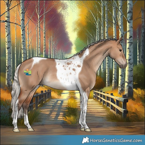 Horse Color:Silver Brown Dun Tobiano Rabicano 