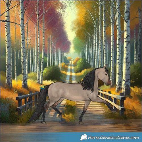 Horse Color:Brown Dun Rabicano
