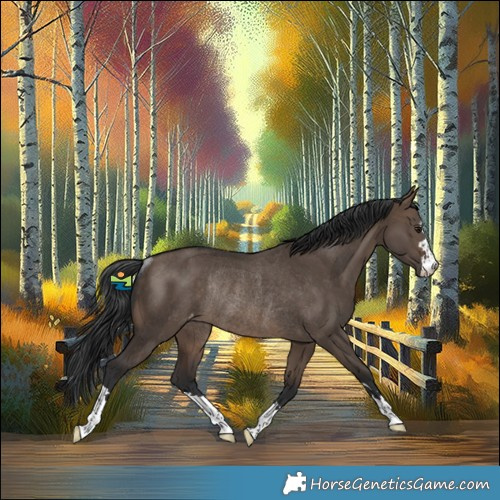 Horse Color:Brown Dun Varnish Rabicano 