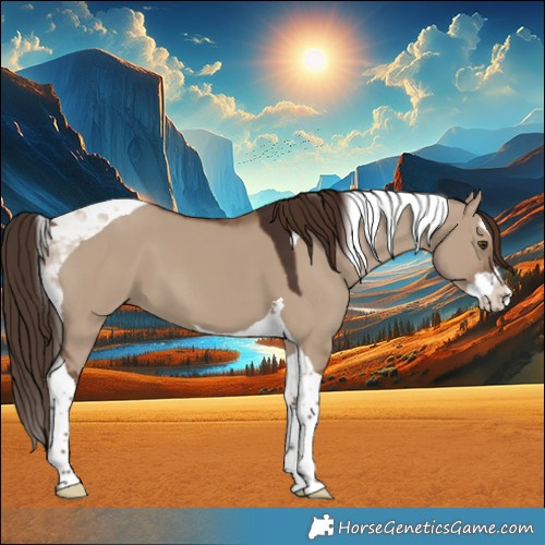 Horse Color:Liver Red Dun Splash Tobiano 