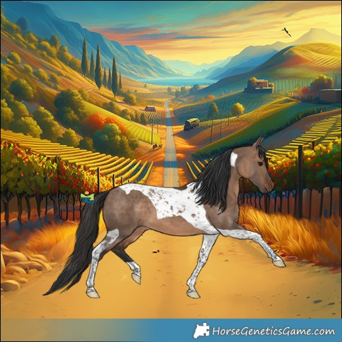 Horse Color:Brown Dun Tobiano