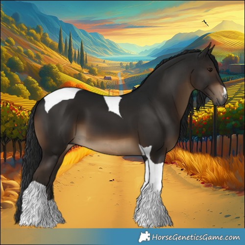 Horse Color:Gray Brown Tobiano