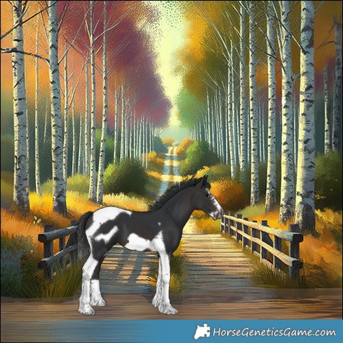 Horse Color:Brown Splash Tobiano Frame 
