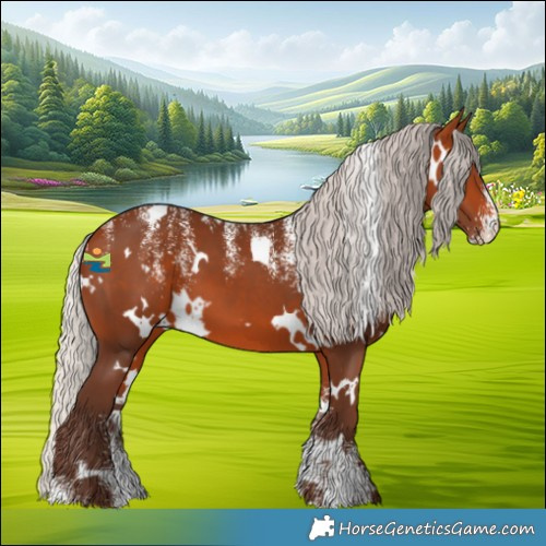 Horse Color:Powder White White Spotted Silver Bay