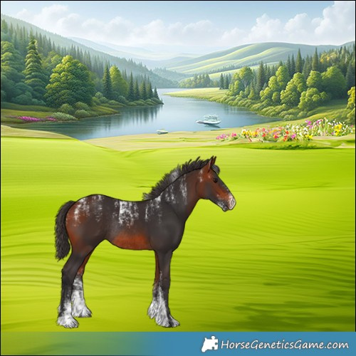 Horse Color:Powder White Bay Rabicano