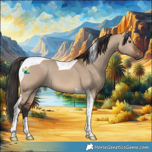 Horse Color:Brown Dun Tobiano