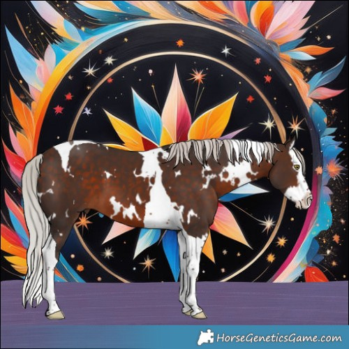 Horse Color:White Spotted Silver Bay Splash Tobiano