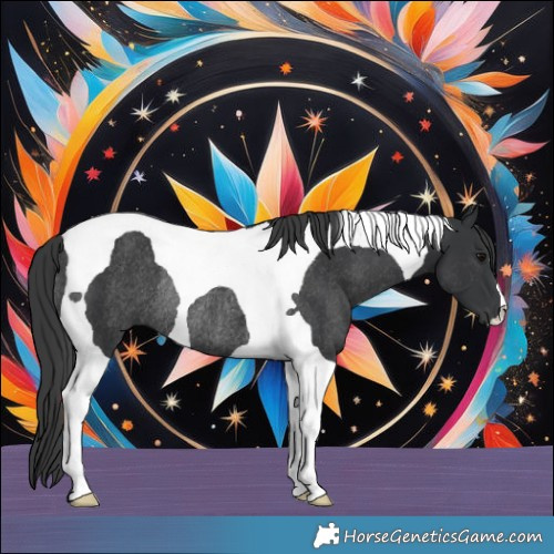 Horse Color:Black Tobiano Rabicano 