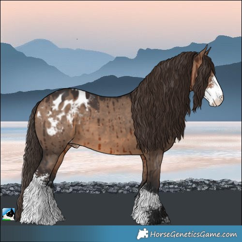 Horse Color:Brown Dun Sabino Varnish Brindle 