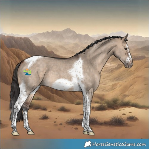 Horse Color:Bay Dun Sabino Splash Tobiano Frame Rabicano 