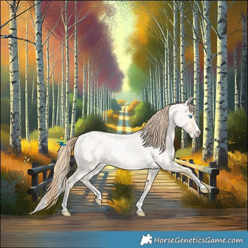 Horse Color:Amber Cream Champagne Roan Snowdrop Splash 