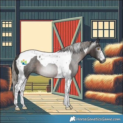 Horse Color:Gray Silver Black Tobiano 