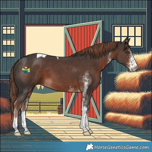 Horse Color:White Spotted Liver Chestnut Tobiano 