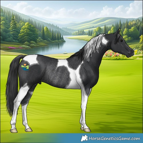 Horse Color:Black Tobiano Rabicano 