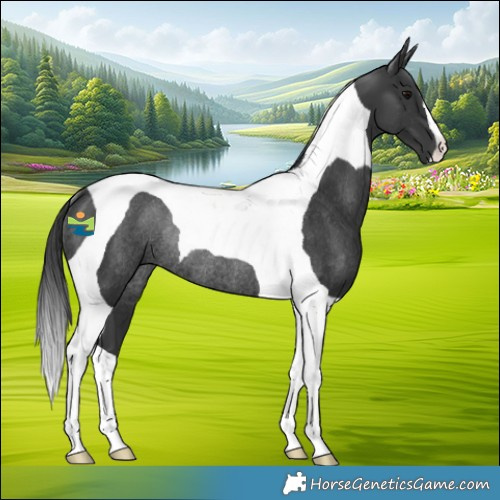 Horse Color:Black Tobiano Rabicano