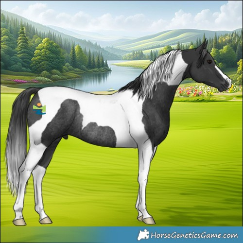 Horse Color:Black Tobiano Rabicano