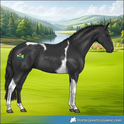 Horse Color:Black Tobiano Rabicano