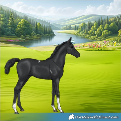 Horse Color:Black Tobiano Rabicano 