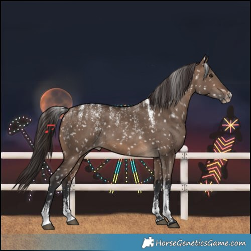Horse Color:Powder White Brown Dun Skewed LP Spotted 