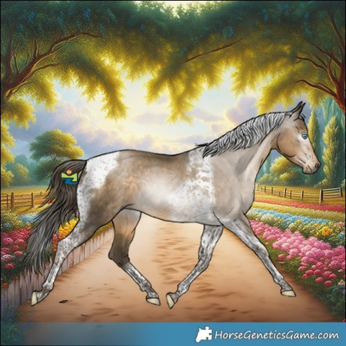 Horse Color:Gray Buckskin Snowdrop Tobiano 