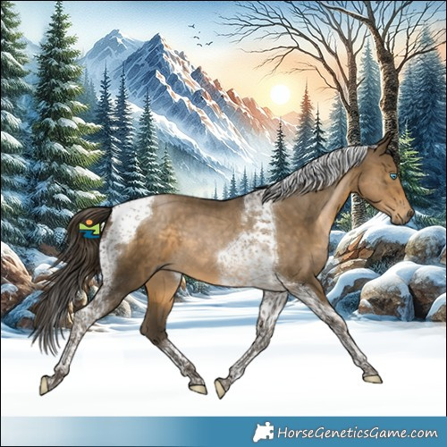 Horse Color:Gray Buckskin Snowdrop Tobiano