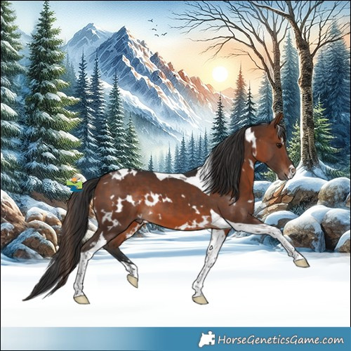 Horse Color:White Spotted Brown Tobiano