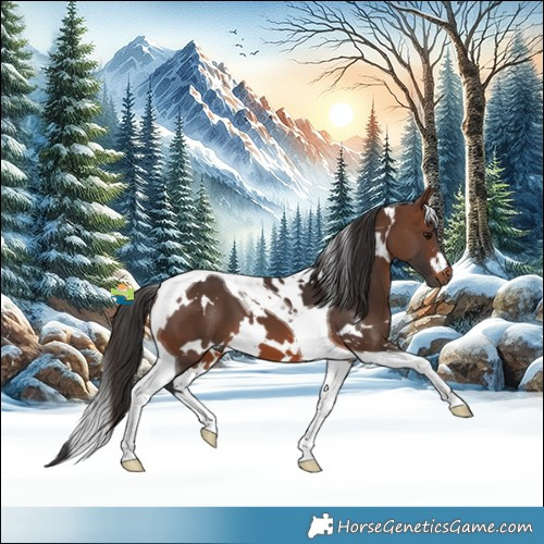 Horse Color:White Spotted Brown Tobiano 