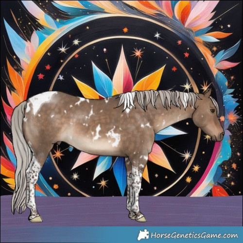Horse Color:White Spotted Silver Bay Dun Tobiano 